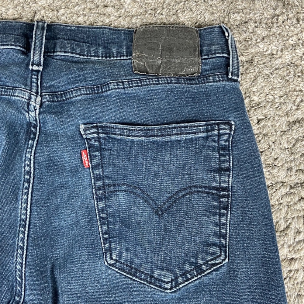 Levis 514 Jeans Mens 34x30 Blue Denim Straight Leg Athletic Stretch Regular Pant